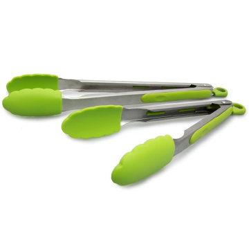 Mini Tongs de cocina de acero inoxidable de silicona para el alimento